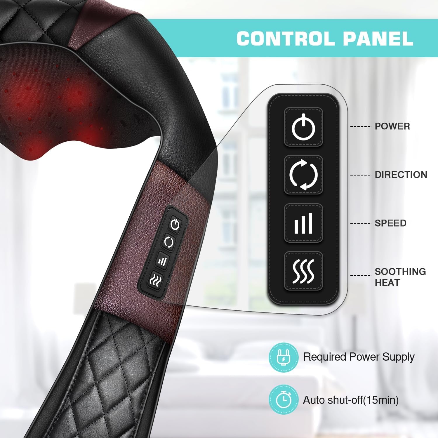 Shiatsu Back, Shoulder, and Neck Massager with Heat - Electric Deep Tissue 4D Kneading Massager for Pain Relief - Ideal Gift for Men, Women, Parents - Suitable for Home, Office, and Car Use by Sertex
