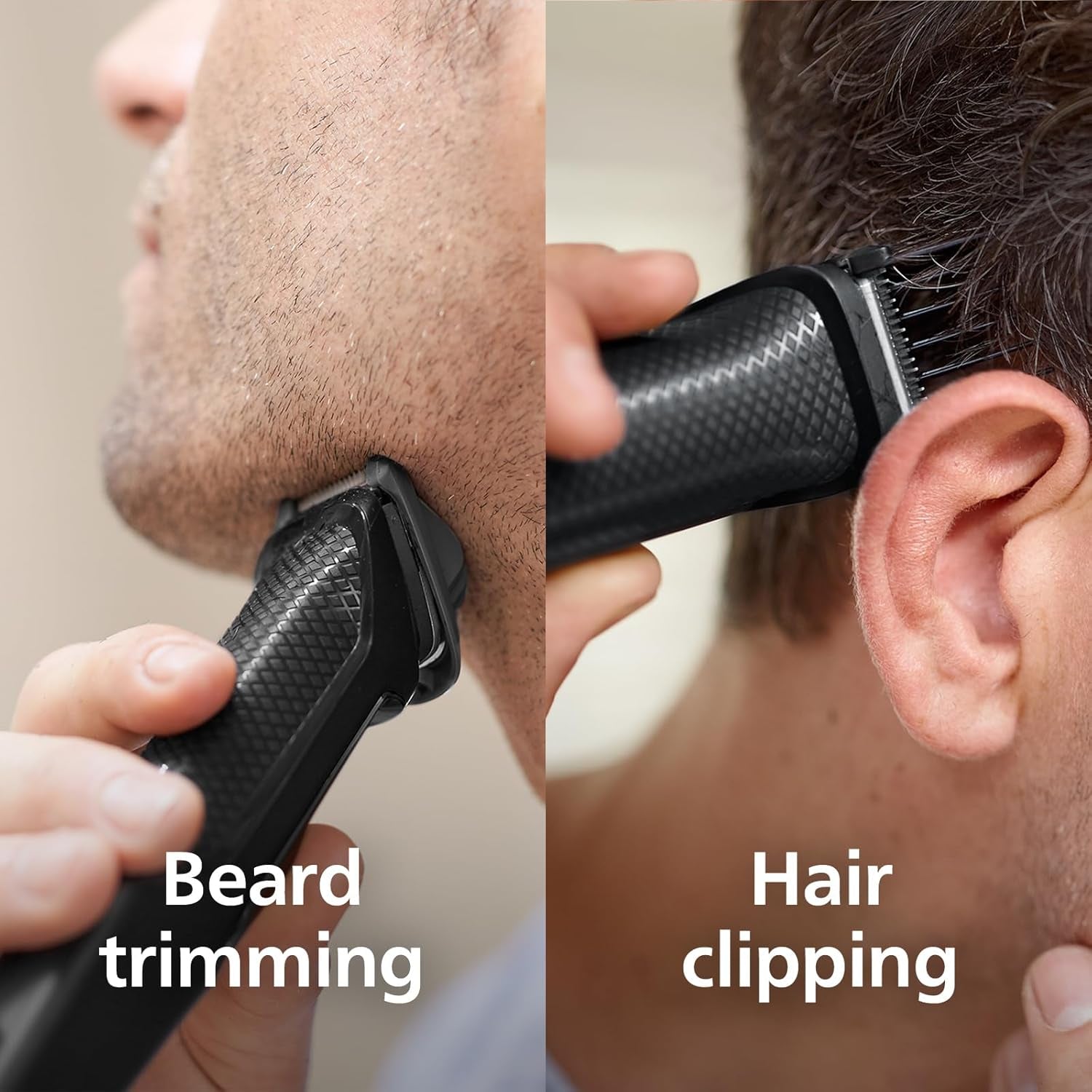 7-In-1 All-In-One Trimmer, Series 3000 Grooming Kit for Beard & Hair with 7 Attachments, Including Nose Trimmer, Self-Sharpening Blades, UK 3-Pin Plug-Mg3720/33