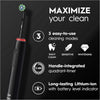 Pro 3 Electric Toothbrushes Adults, 1 Toothbrush Head & Travel Case, 3 Modes with Teeth Whitening, 2 Pin UK Plug, Black