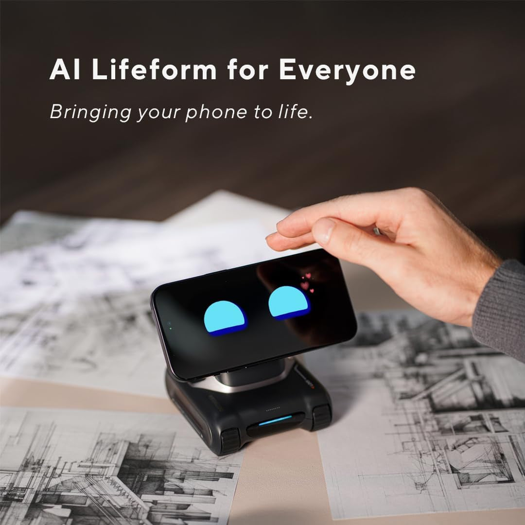 LOOI Robot-Space Black – AI Desktop Companion with Chatgpt Voice Interaction, Memory, Personality, Gesture & Face Recognition, Emotional Support, and 10W Wireless Charging