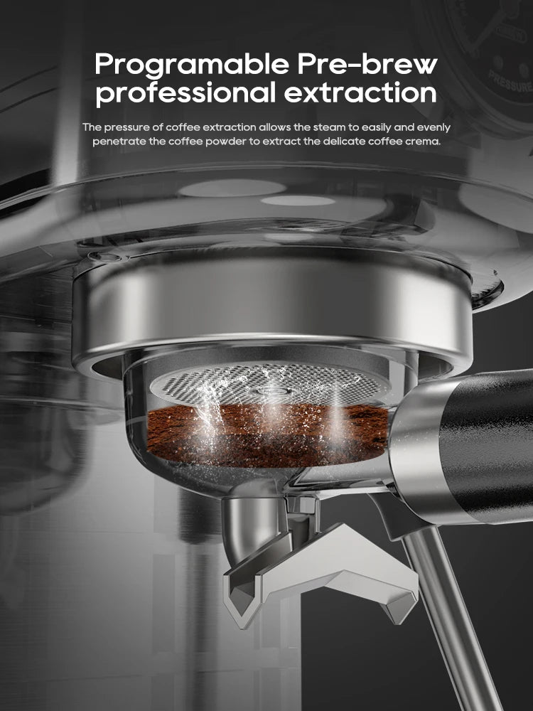 HiBREW 20Bar Semi Automatic Espresso Coffee Machine Temperature Adjustable Cold/Hot Super Slim Coffee Maker Cappuccino H10B by Sertex