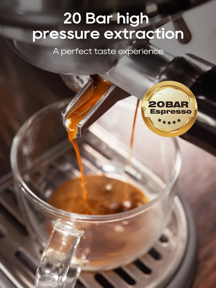 HiBREW 20Bar Semi Automatic Espresso Coffee Machine Temperature Adjustable Cold/Hot Super Slim Coffee Maker Cappuccino H10B by Sertex