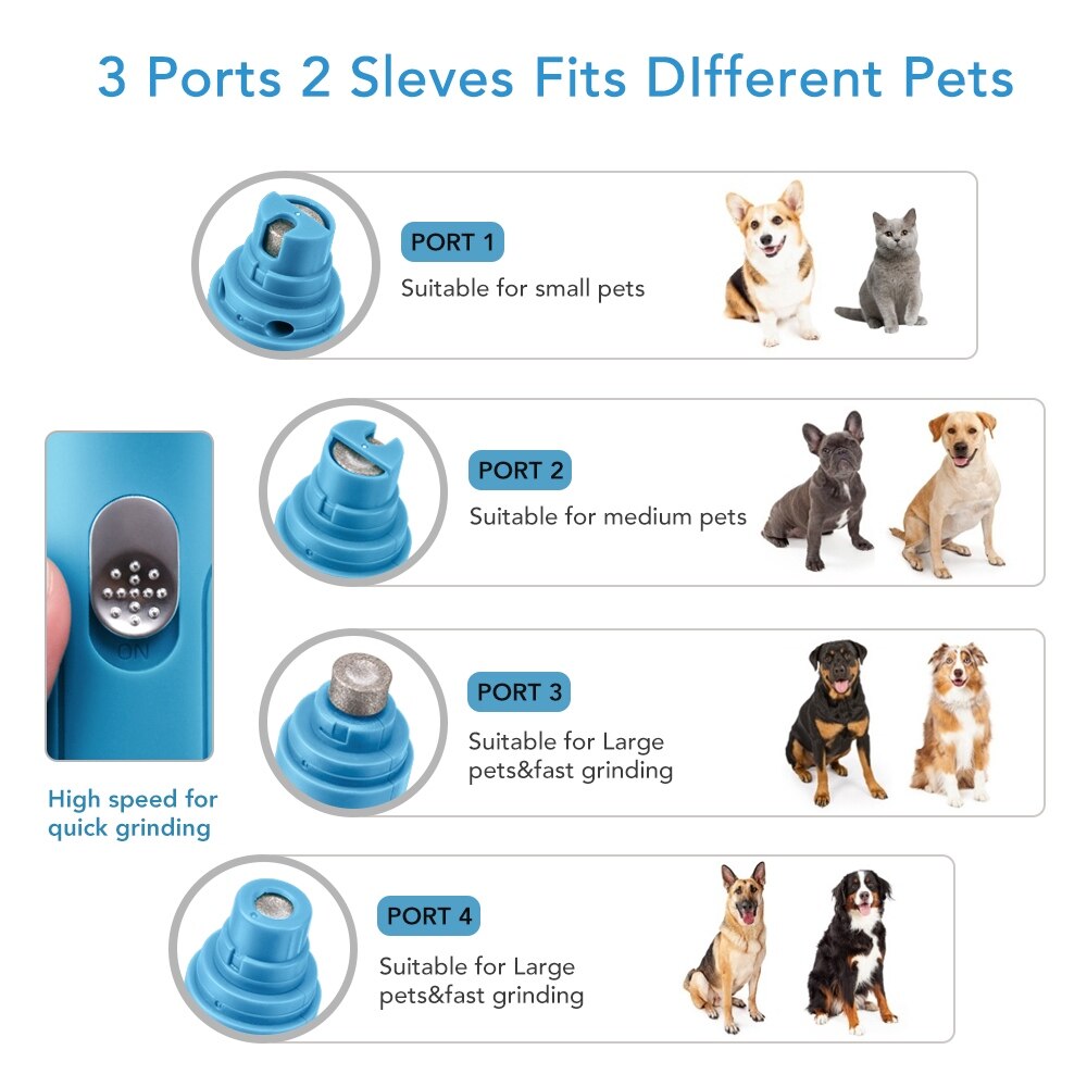 Electric Pet Nail Grinder Set Dog Nails Polisher Clipper Sertex