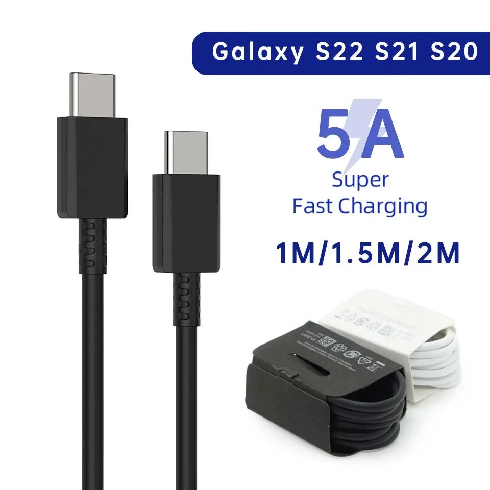 2PCS PD 45W USB C Cable For Samsung Galaxy S20 S21 S22 S23 Ultra Note 10 5G 20 A53 A54 Super Fast Charging USB Type C Data Cable Sertex