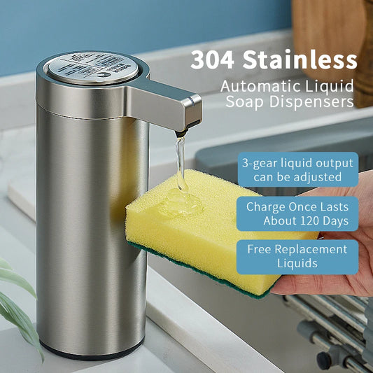 Kitchen Soap Machine Automatic Sensor Out of Hand Sanitizer Smart Electric Body Wash Soap Dispenser 304 Stainless Steel by Dodomekia Store