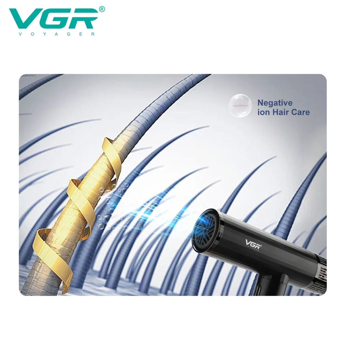 VGR Hair Dryer Professional Air Blower Brushless Motor Hair Dryer Machine 110000 RPM Hair Dryer Negative Ion Barber Salon V-427 Sertex