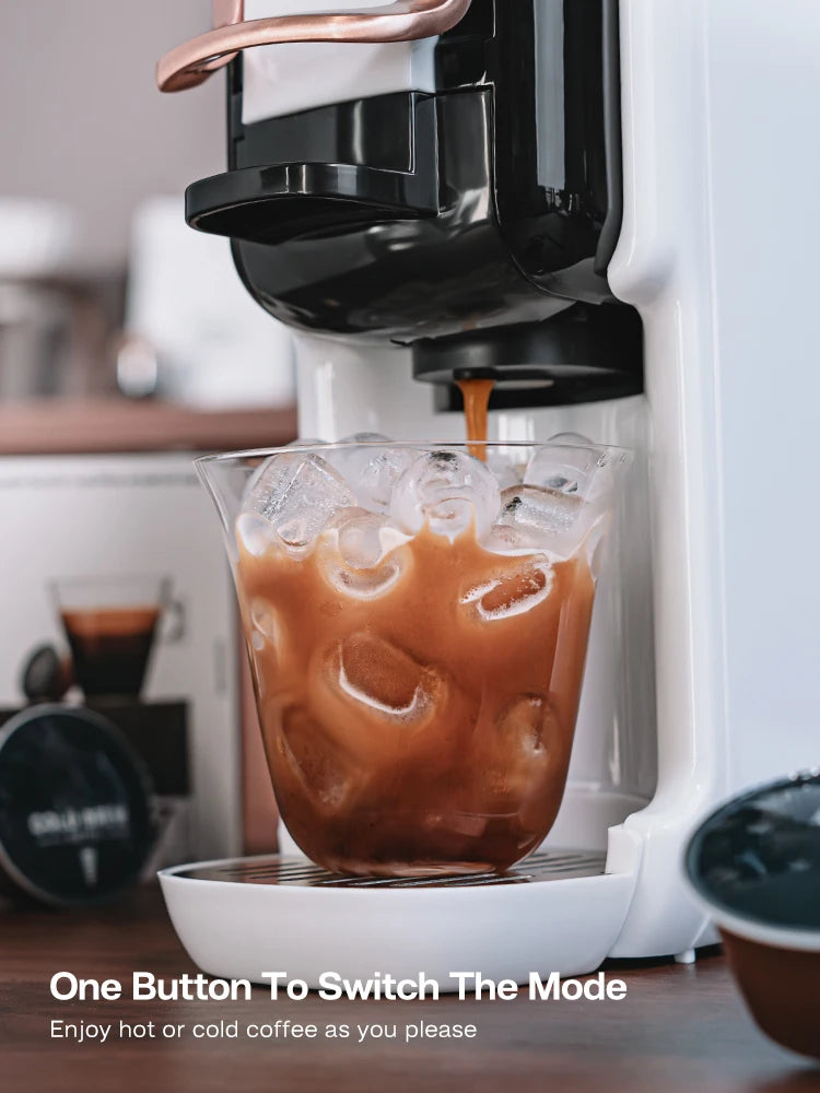 HiBREW 5 in 1 Multiple Capsule Coffee Machine Hot/Cold DG Cappuccino Nes Small Capsule ESE Pod Ground Coffee Cafeteria 20Bar H2B by Sertex