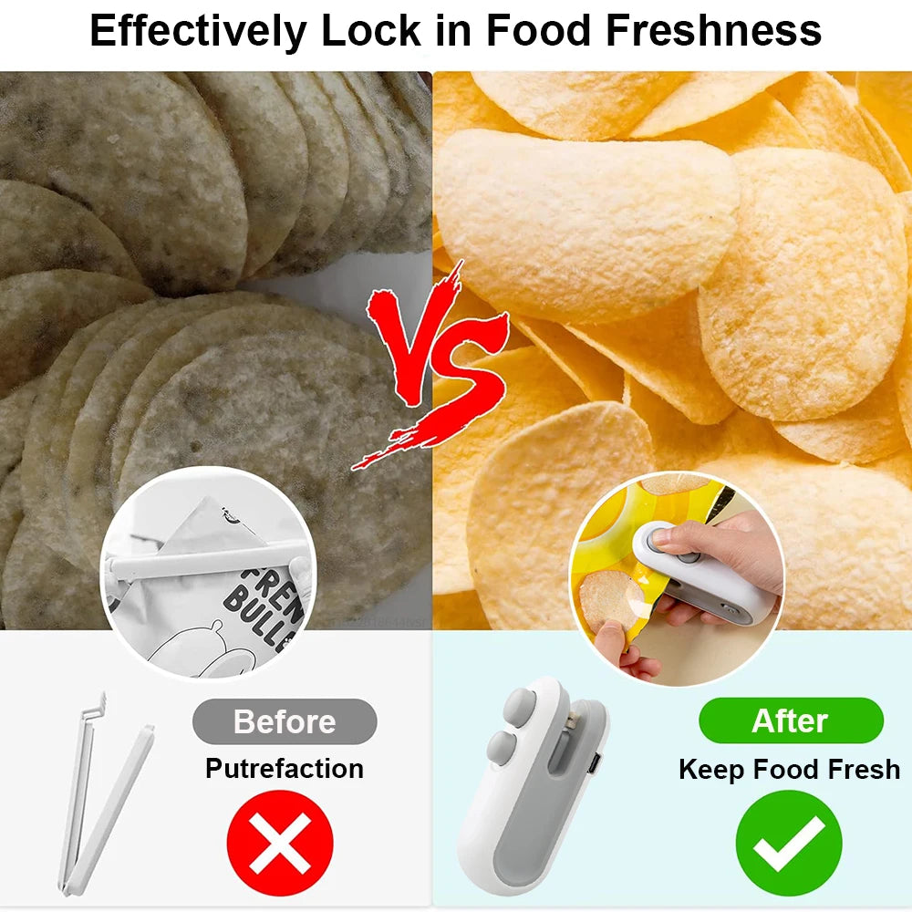 Mini Heat Bag Sealing Machine Package Sealer Bags Plastic Food Sealer Clip Bag Handheld Sealer Food Packaging Heat Sealer by Sertex