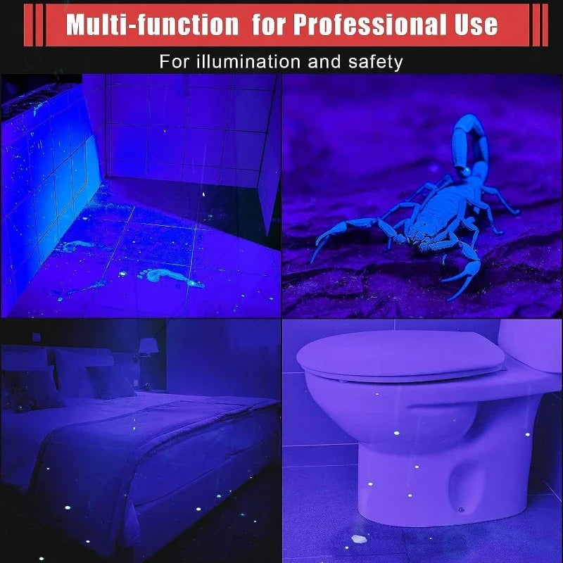 UV Flashlight 395nm Ultraviolet Torch With Pen Clip Portable AAA Batteries Used Violet Light Pet Urine Scorpion Detector UV Lamp Sertex