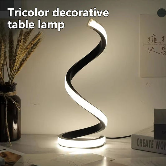 LED Night Light Spiral Table Lamp Modern Bedside Lamps Dimmable Night Lamp Office Living Room Bedroom Decoration Night Lights by Sertex