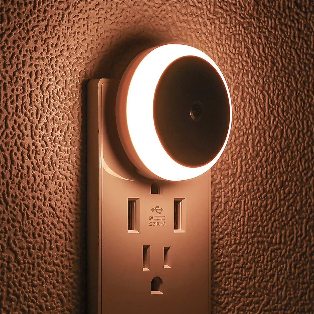 LED Night Light Plug in Dusk To Dawn Smart Sensor Auto Dim Into Wall Night Lamp for Bathroom Hallway Kitchen Stairway Bedroom by Sertex