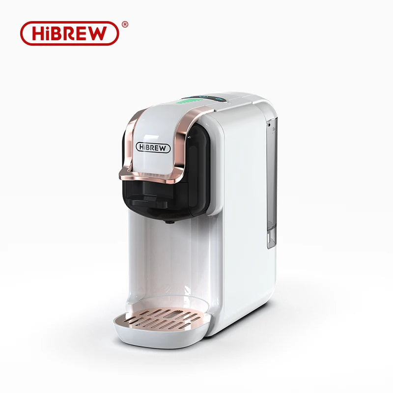 HiBREW 5 in 1 Multiple Capsule Coffee Machine Hot/Cold DG Cappuccino Nes Small Capsule ESE Pod Ground Coffee Cafeteria 20Bar H2B by Sertex