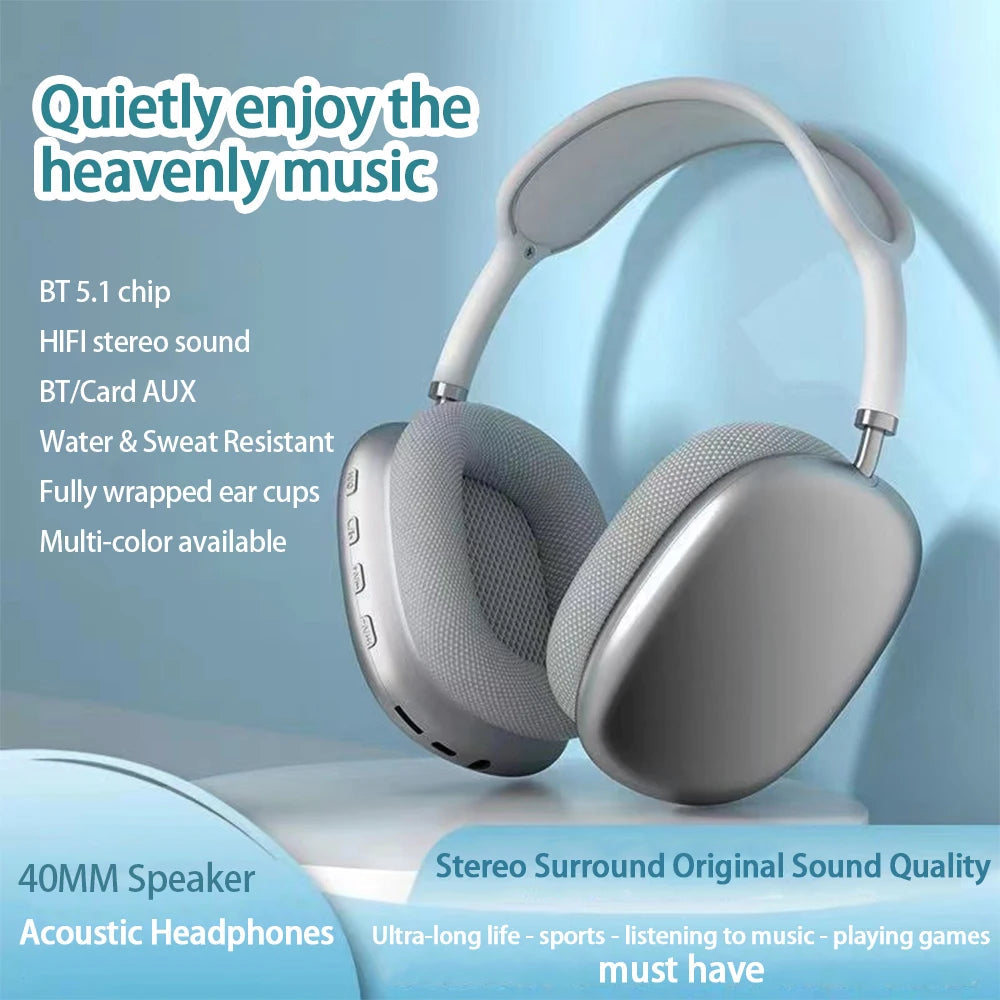 P9 Wireless Bluetooth Headset Outdoor Sports Gaming Wireless Headphones with Mic Noise Cancelling Earbuds Bluetooth Earphones Sertex