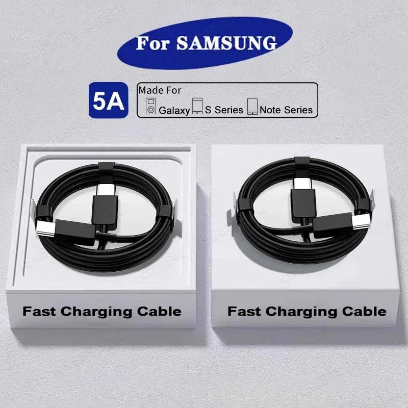 2PCS PD 45W USB C Cable For Samsung Galaxy S20 S21 S22 S23 Ultra Note 10 5G 20 A53 A54 Super Fast Charging USB Type C Data Cable Sertex