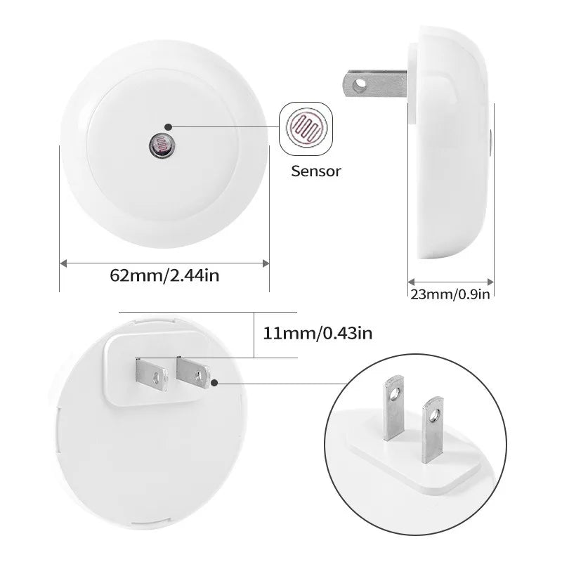 LED Night Light Plug in Dusk To Dawn Smart Sensor Auto Dim Into Wall Night Lamp for Bathroom Hallway Kitchen Stairway Bedroom by Sertex