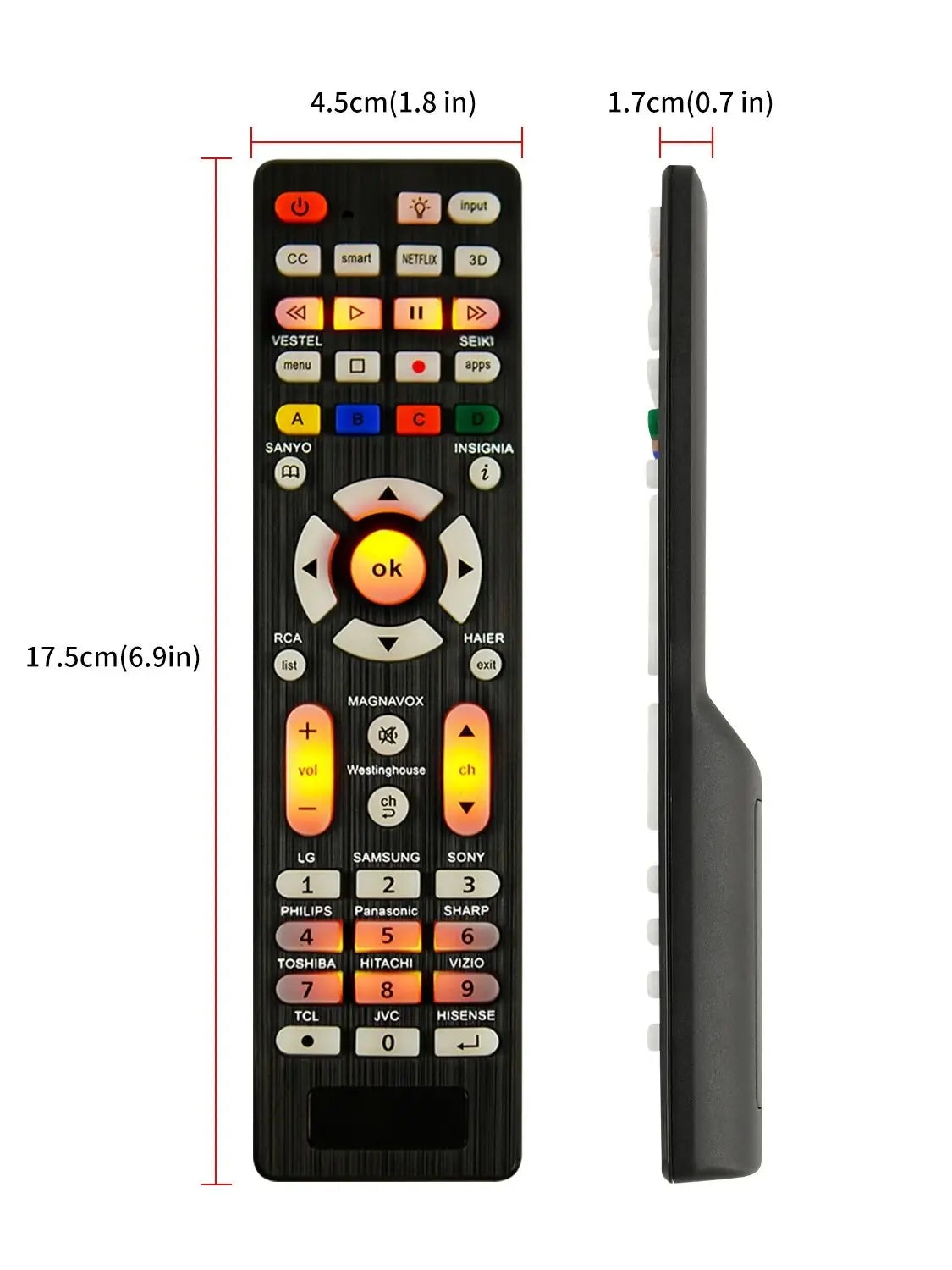 Universal RC-G008 Replcement Remote Control for  All models and brands TV with Light in the night Sertex