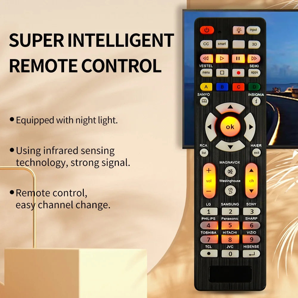Universal RC-G008 Replcement Remote Control for  All models and brands TV with Light in the night Sertex