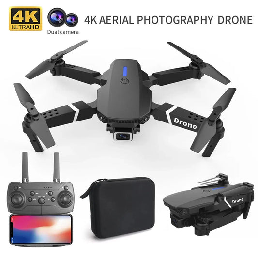 Professional Drone E88 4K Wide-Angle HD 1080P Camera WiFi FPV Height Hold Foldable RC Drone Quadrotor Helicopter Children's Toys Sertex
