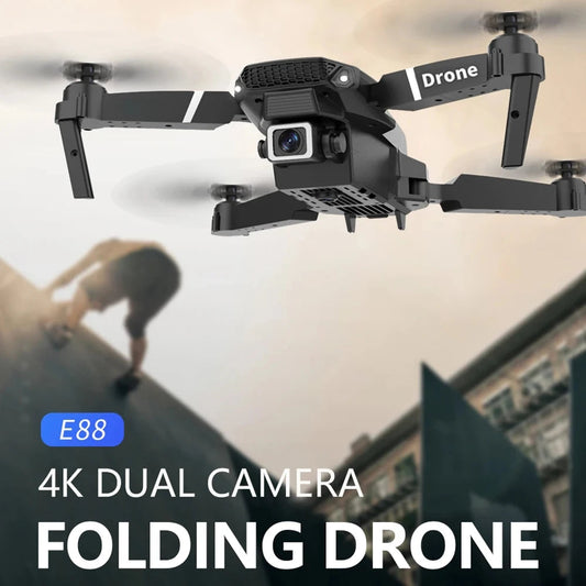 Professional Drone E88 4K Wide-Angle HD 1080P Camera WiFi FPV Height Hold Foldable RC Drone Quadrotor Helicopter Children's Toys Sertex