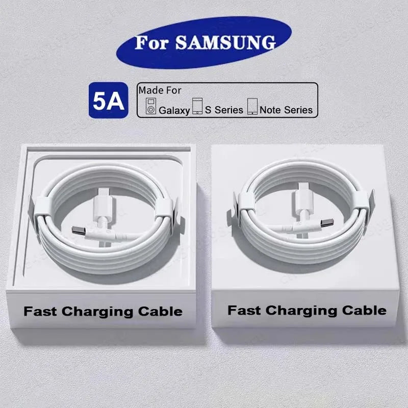 2PCS PD 45W USB C Cable For Samsung Galaxy S20 S21 S22 S23 Ultra Note 10 5G 20 A53 A54 Super Fast Charging USB Type C Data Cable Sertex