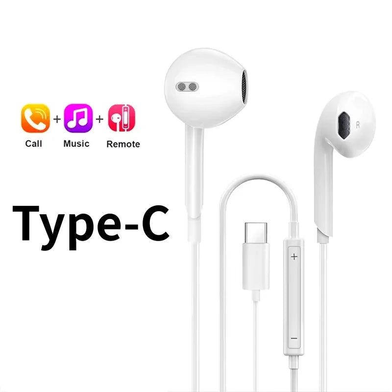 Original Headphones For Xiaomi 15 14 13 12 11 10 Pro Redmi Note K50 Samsung Huawei TypeC Wired Earphone 3.5mm AUX In-Ear Earbuds Sertex