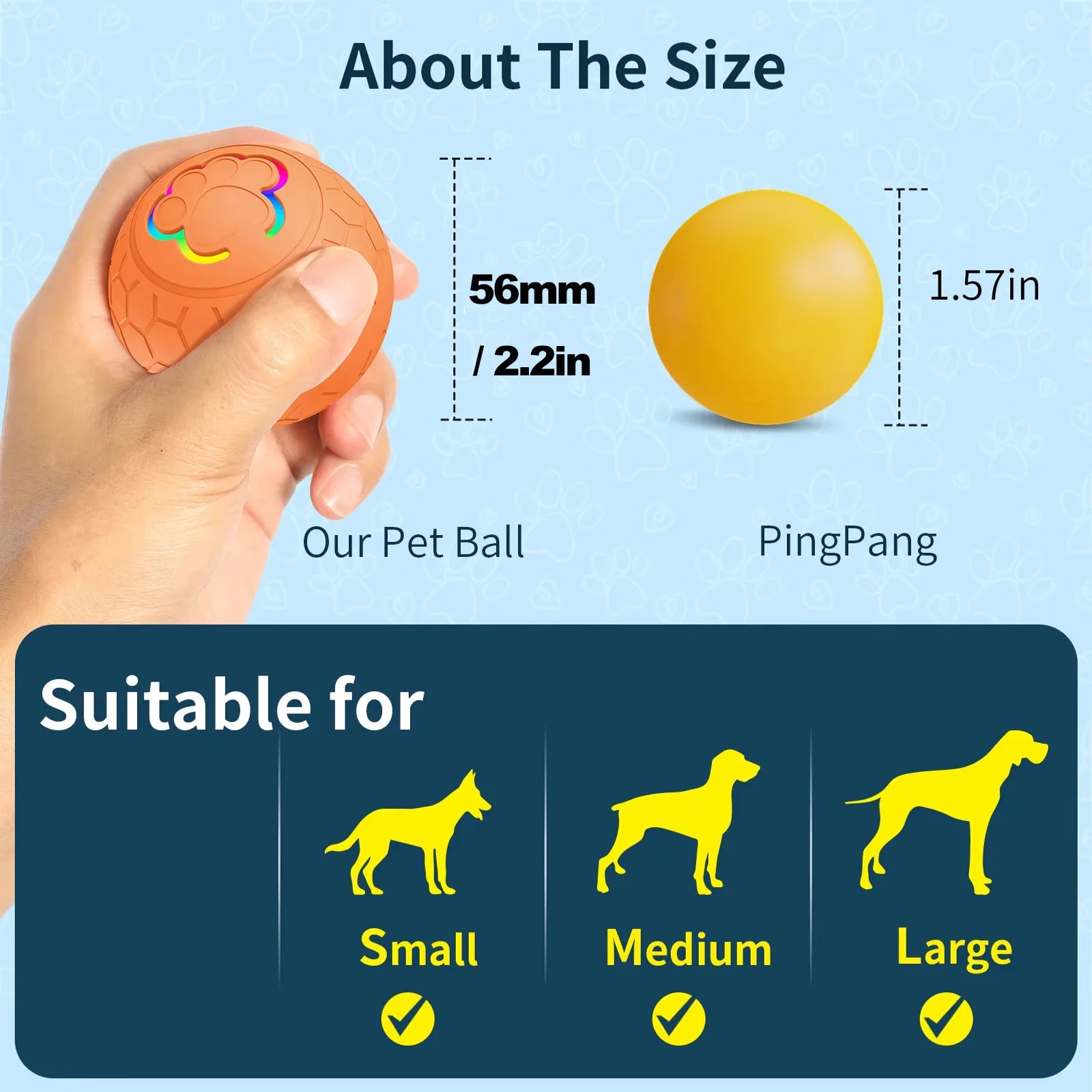 Smart Dog Toy Ball Electronic Interactive Pet Toy Ball USB Automatic Bouncing Rolling Toy Ball With RGB Lights Puppy Cat Product by Sertex