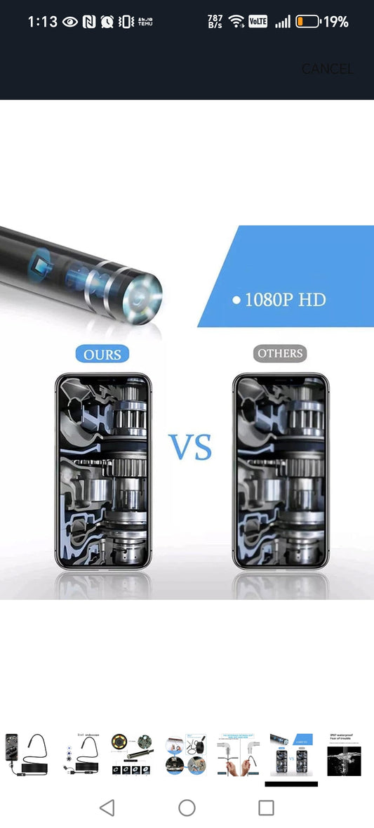 7.0MM TYPE-C Endoscope Camera IP67 Waterproof 6 Leds Adjustable USB Android Flexible Inspection Borescope Cameras for Phone PC Sertex