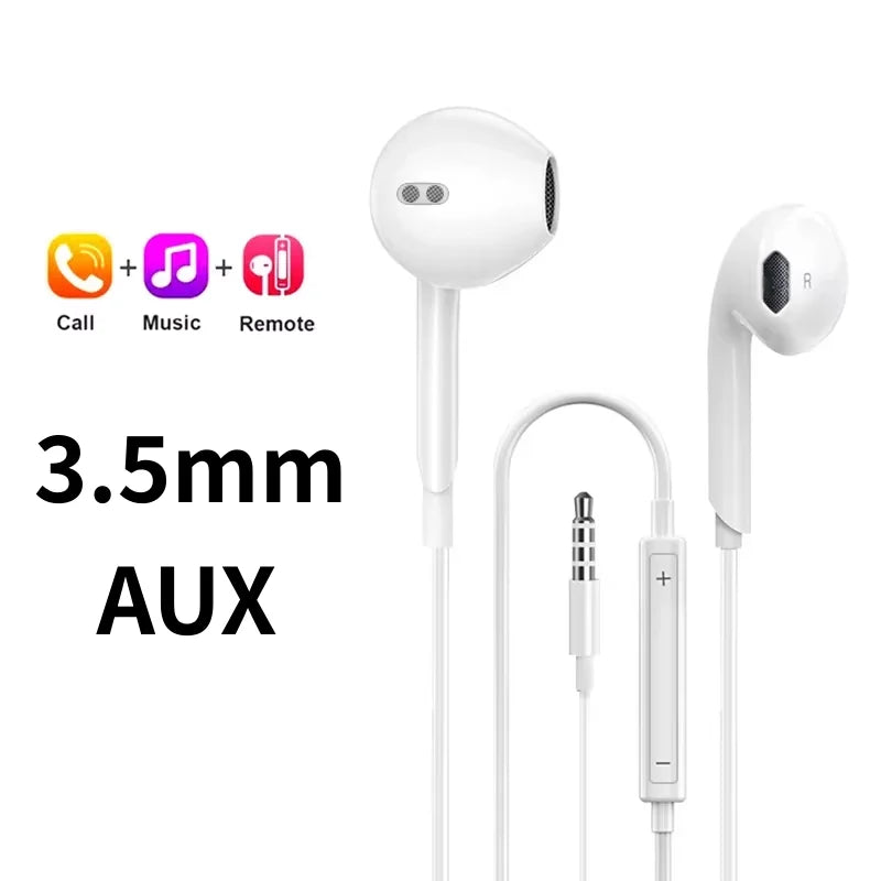 Original Headphones For Xiaomi 15 14 13 12 11 10 Pro Redmi Note K50 Samsung Huawei TypeC Wired Earphone 3.5mm AUX In-Ear Earbuds Sertex