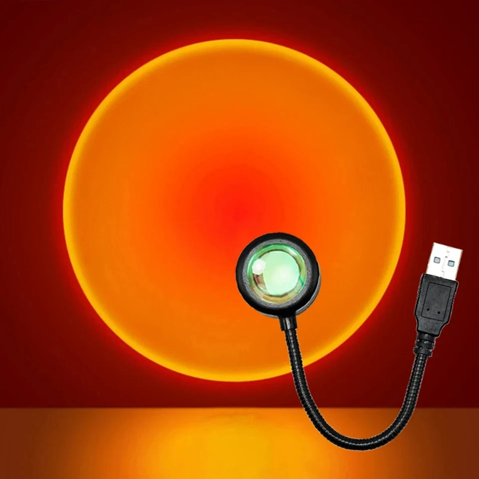 LED Sunset Lamp Nightlights USB Projector Birthday Party Decoration Mood Lights For Bedroom Living Room Wall Photography Sertex