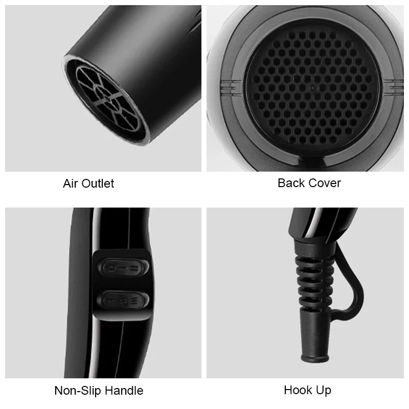 Hair Dryer 2200W Professional Powerful Hair Dryer Fast Heating Hot And Cold Adjustment Ionic Air Blow Dryer with Air Collecting by Sertex