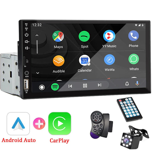 7“ Car Radio 1 Din Carplay Android Auto Multimedia Player HD Touch Screen FM AUX Input Bluetooth MirrorLink Universal Autoradio Sertex