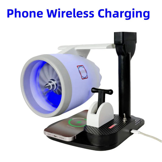 Jet Engine Fan Aircraft Turbofan Turbojet Model Kit 3D Printing Engine Toy with Humidifier Phone Wireless Charging Function Sertex