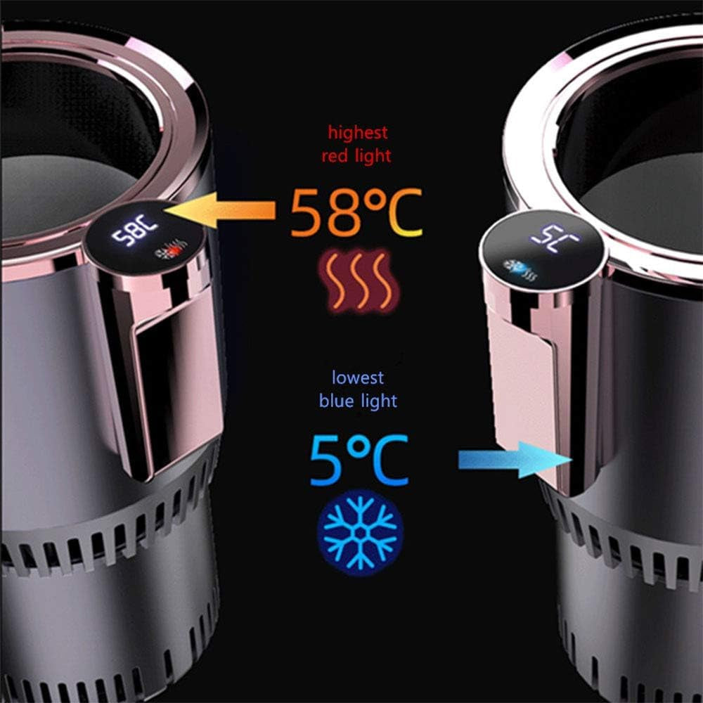 Disposable Cups for Hot Drinks 2 in 1 Smart Car Cup Warmer Cooler Auto Car and Heating Cup Mug Holder with LED Display Control Keep Beverage Cool and Warm Fits Inroad Tripp (Black, 9. 5X13X18)