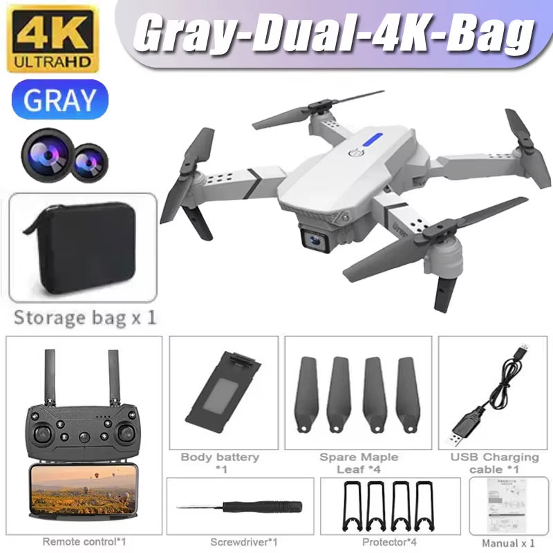 Professional Drone E88 4K Wide-Angle HD 1080P Camera Wifi FPV Height Hold Foldable RC Drone Quadrotor Helicopter Children'S Toys