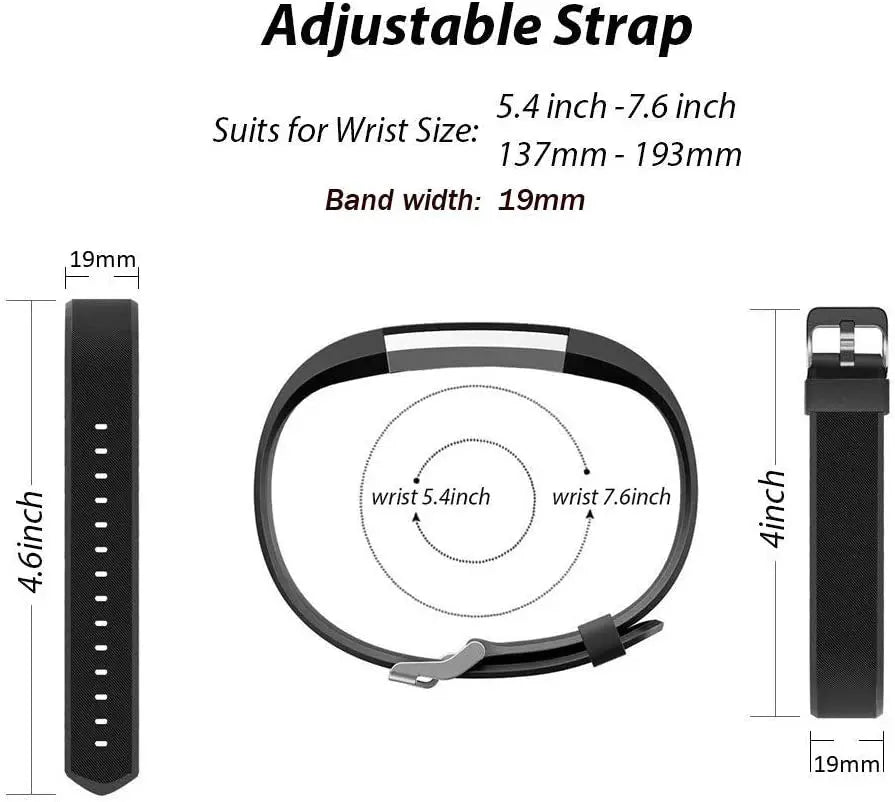 Id115Plus HR Very Fit Pro Bands Replacement Strap for Veryfitpro, Letscom, Lintelek Fitness Trackers - Purple and Black