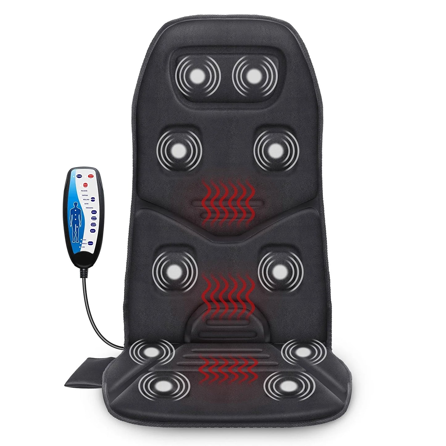 Motors Massage Seat Cushion with 3 Level Heating Pad, Back Massager Chair Pad, Gifts