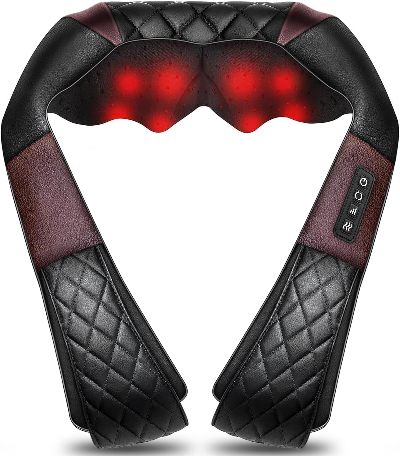 Shiatsu Back, Shoulder, and Neck Massager with Heat - Electric Deep Tissue 4D Kneading Massager for Pain Relief - Ideal Gift for Men, Women, Parents - Suitable for Home, Office, and Car Use by Sertex