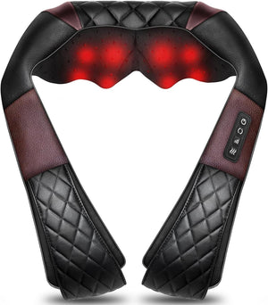 Shiatsu Back, Shoulder, and Neck Massager with Heat - Electric Deep Tissue 4D Kneading Massager for Pain Relief - Ideal Gift for Men, Women, Parents - Suitable for Home, Office, and Car Use