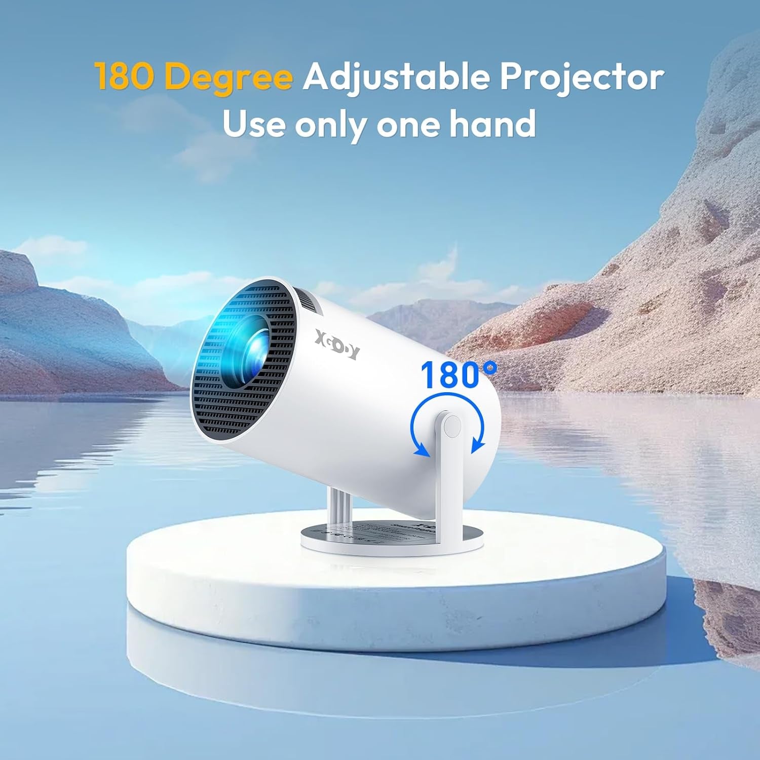[2025 Upgraded & Android 11.0] Mini Projector Native 720P HD, Supports 4K 1080P,  Gimbal 3 Portable Projector 12000 Lumen, Wifi 6, Bluetooth, Auto Keystone, Video Projector for Home Cinema