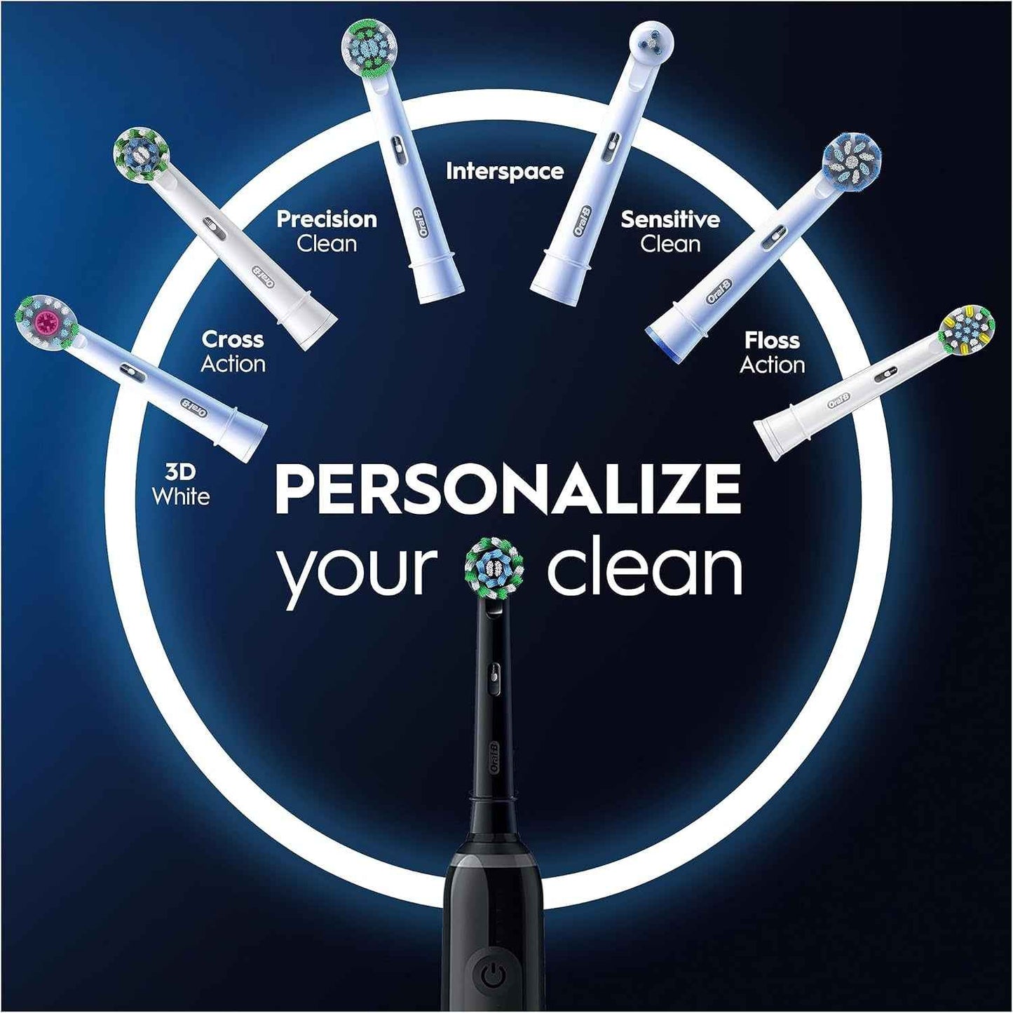 Pro 3 Electric Toothbrushes Adults, 1 Toothbrush Head & Travel Case, 3 Modes with Teeth Whitening, 2 Pin UK Plug, Black