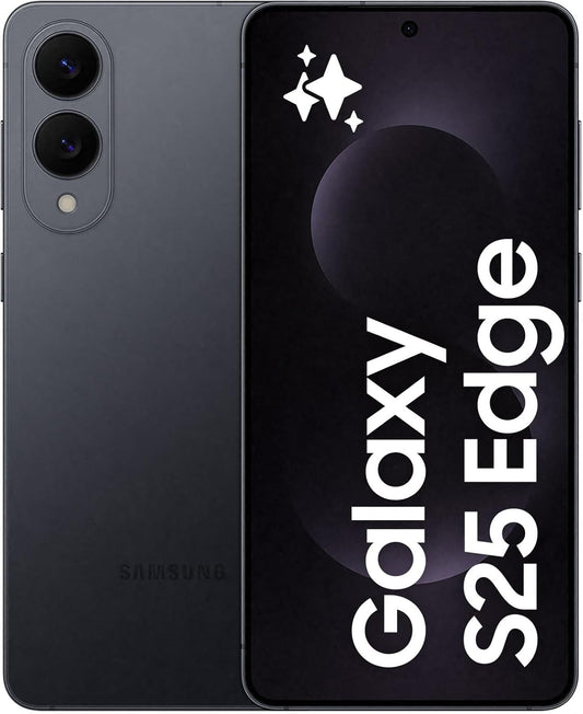 Galaxy S25 Edge AI Smartphone, Galaxy AI, Android Smartphone, 12GB Memory, 512GB Storage, 200 MP Camera, Long Battery Life, Titanium Jetblack, 3 Year  Extended Warranty (UK Version)
