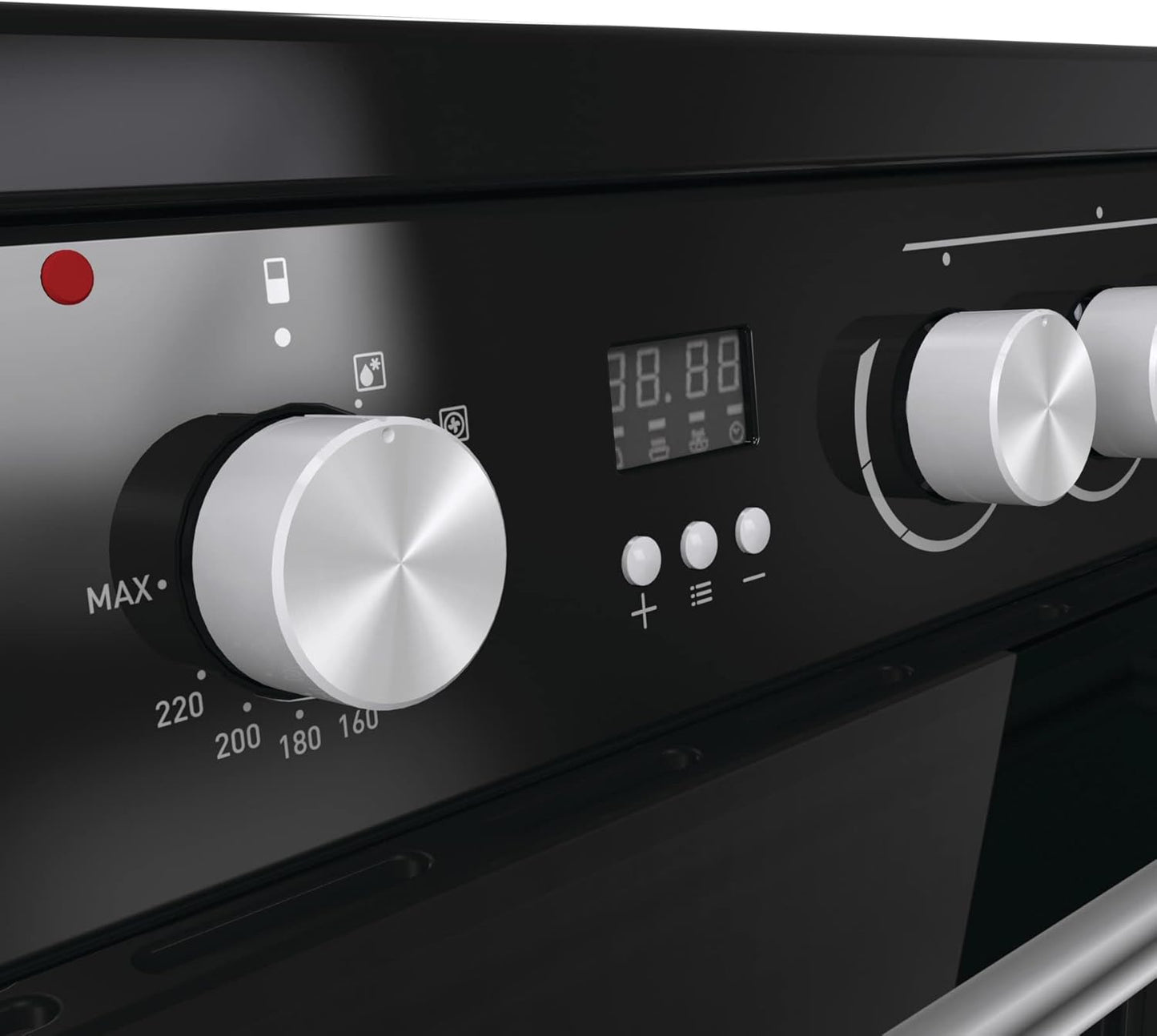 HDE3211BBUK 60Cm Electric Cooker with Ceramic Hob-Black , a Rated Double Oven