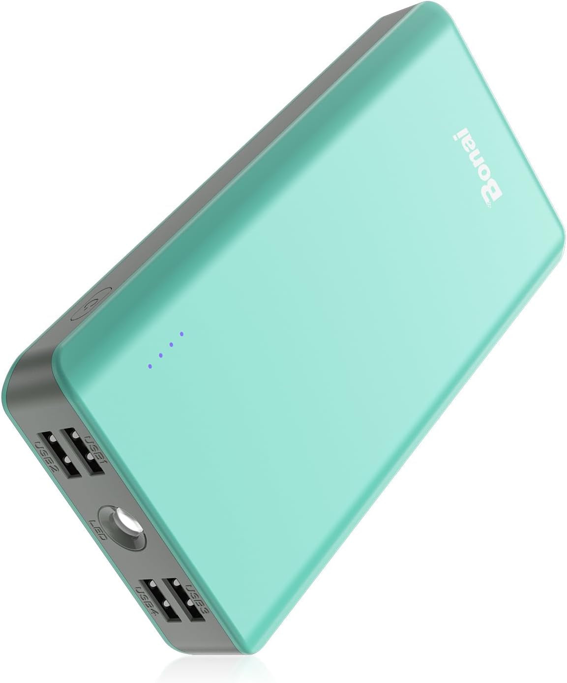 Portable Charger, 30000Mah Capacity External Battery Pack with Flashlight & 4-USB Outputs & Dual Inputs & 2 8-Pin Cables, Power Bank Fast Charging for Iphone Android Phone Ipad Etc-Green