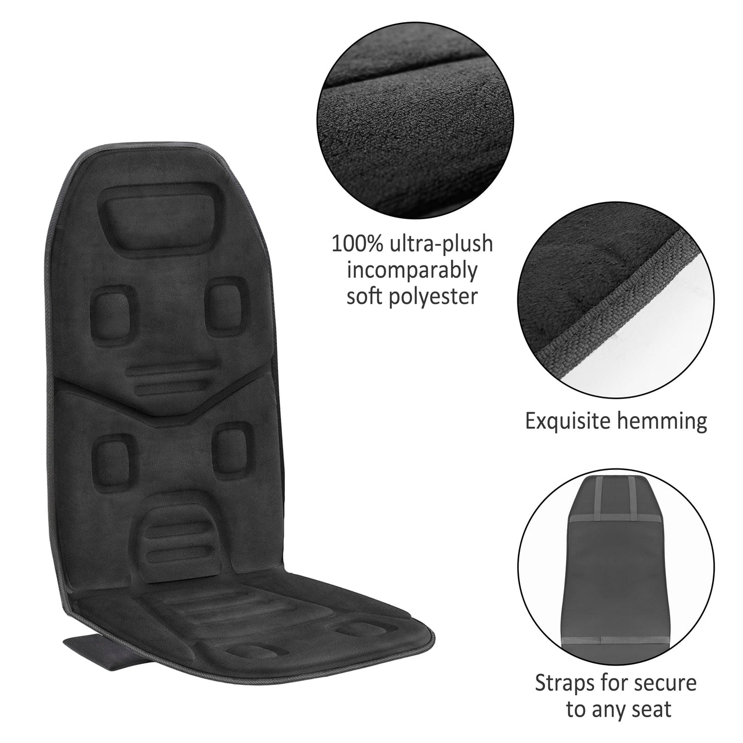 Motors Massage Seat Cushion with 3 Level Heating Pad, Back Massager Chair Pad, Gifts