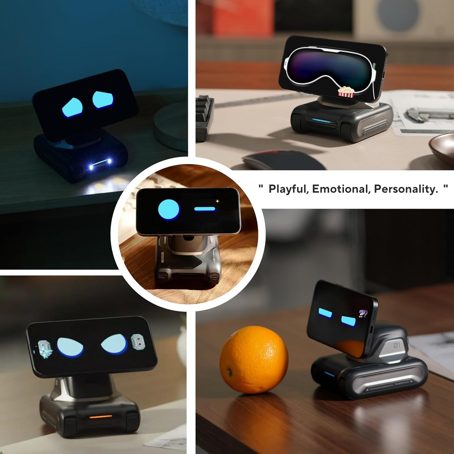 LOOI Robot-Space Black – AI Desktop Companion with Chatgpt Voice Interaction, Memory, Personality, Gesture & Face Recognition, Emotional Support, and 10W Wireless Charging