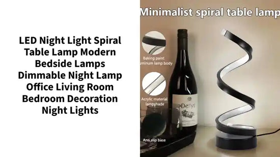 LED Night Light Spiral Table Lamp Modern Bedside Lamps Dimmable Night Lamp Office Living Room Bedroom Decoration Night Lights by@Outfy