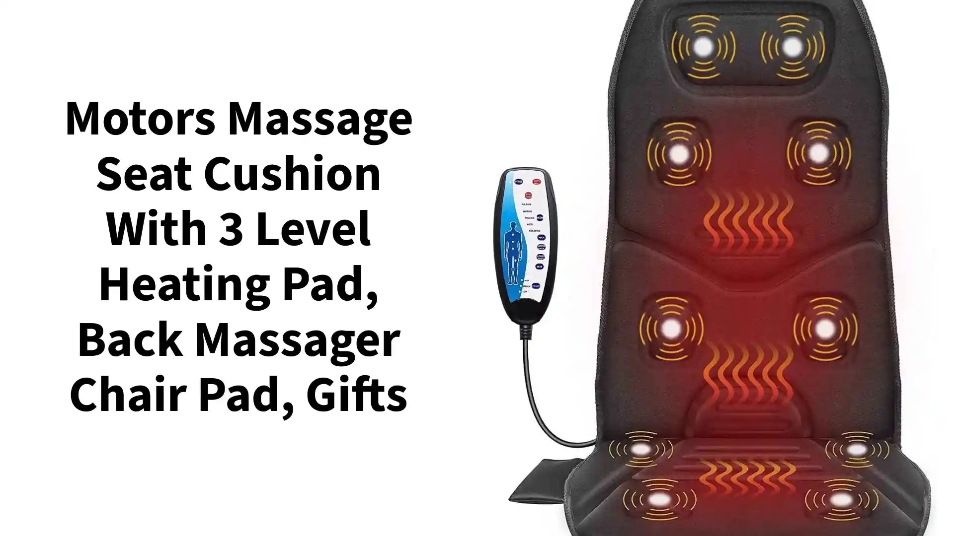 Motors Massage Seat Cushion with 3 Level Heating Pad, Back Massager Chair Pad, Gifts by@Outfy