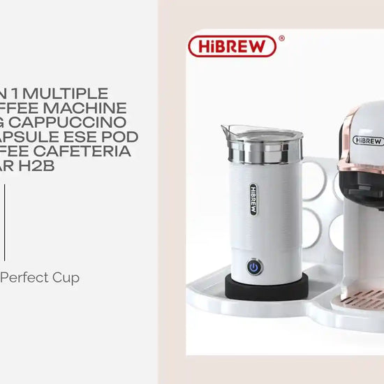 HiBREW 5 in 1 Multiple Capsule Coffee Machine Hot/Cold DG Cappuccino Nes Small Capsule ESE Pod Ground Coffee Cafeteria 20Bar H2B by@Outfy