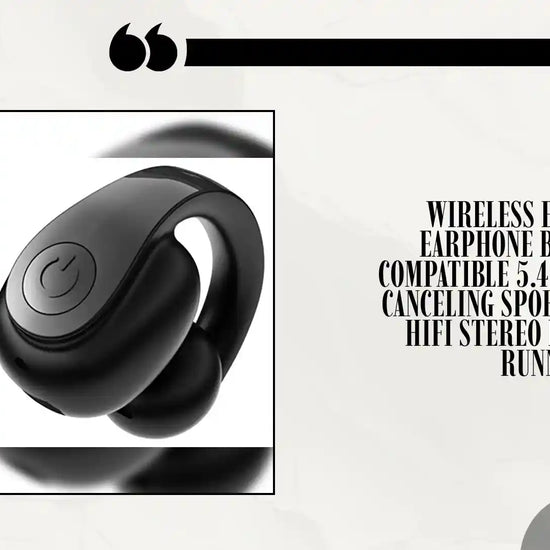 Wireless Ear Clip on Earphone Bluetooth-Compatible 5.4 Headset Noise Canceling Sports Earphones Hifi Stereo Headset for Running by@Outfy