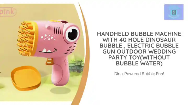 Handheld Bubble Machine with 40 Hole Dinosaur Bubble , Electric Bubble Gun Outdoor Wedding Party Toy(without Bubble Water) by@Outfy